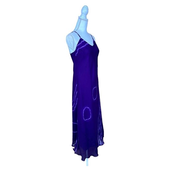 Purple Sleeveless Maxi Lined Dress Scalloped Hem Women’s Size Small/ Medium - Picture 3 of 8